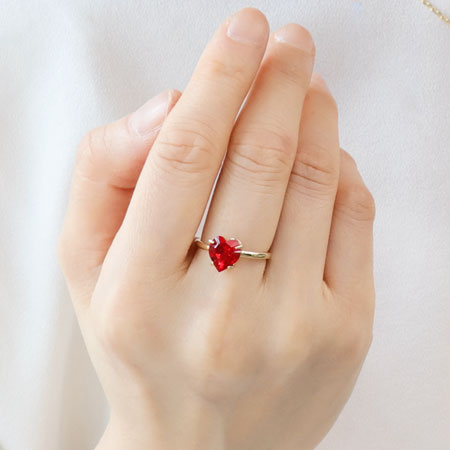 リング台 石座付ハート ＃4884 8.8×8mm ピンクゴールド – 貴和製作所