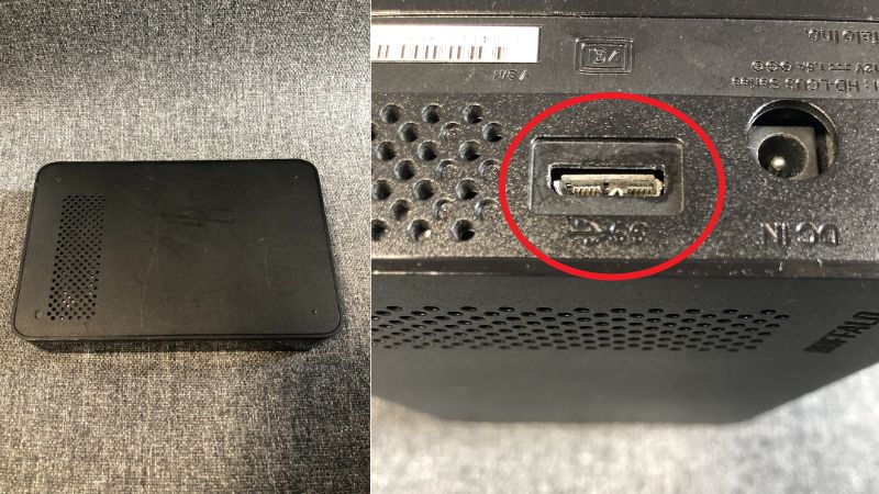 BUFFALO社製 外付けハードディスク HD-LCU3 (HD-LC3.0U3/N )のUSB端子