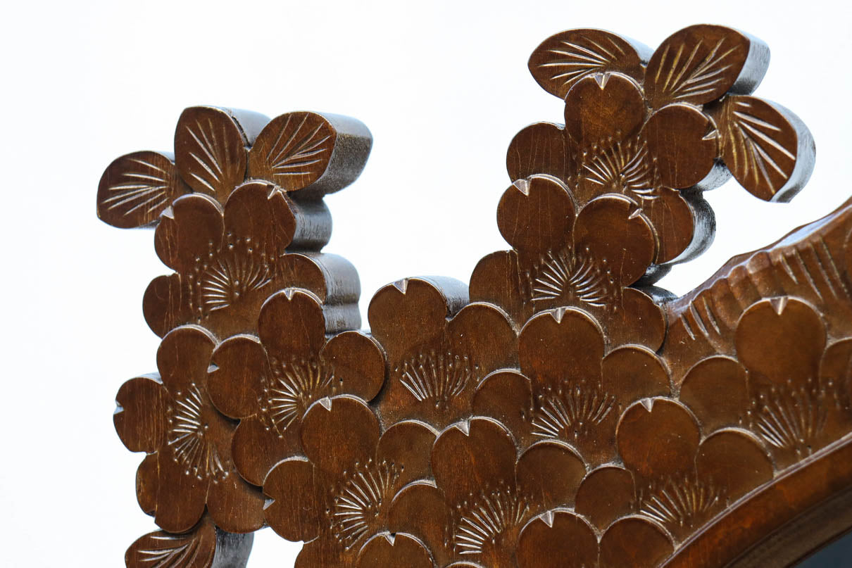 桜の彫刻模様で華やかな軽井沢彫鏡台 BB3145 – 古福庵 [ KOFUKUAN