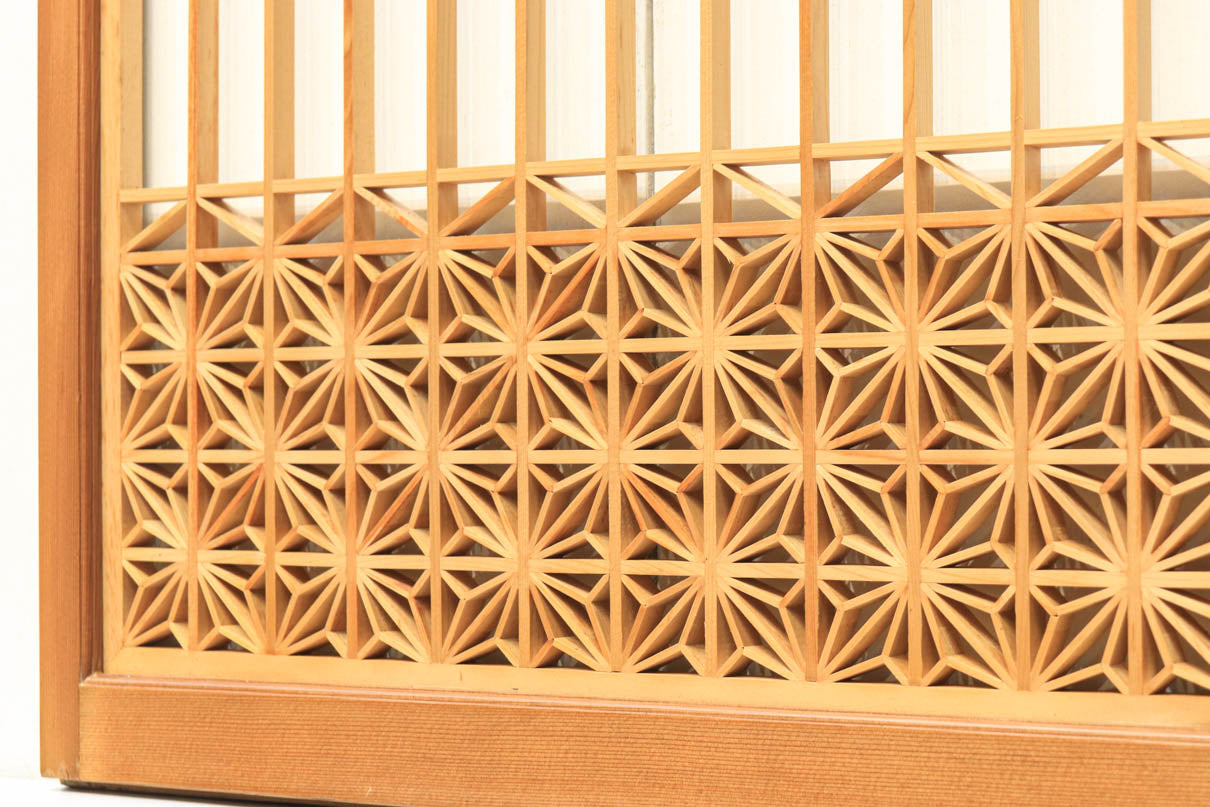 建具 書院 組み子彫刻入れ込み 干し網模様 【公式通販】