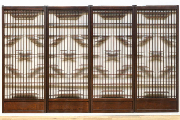 建具 書院 組み子彫刻入れ込み 干し網模様 【公式通販】