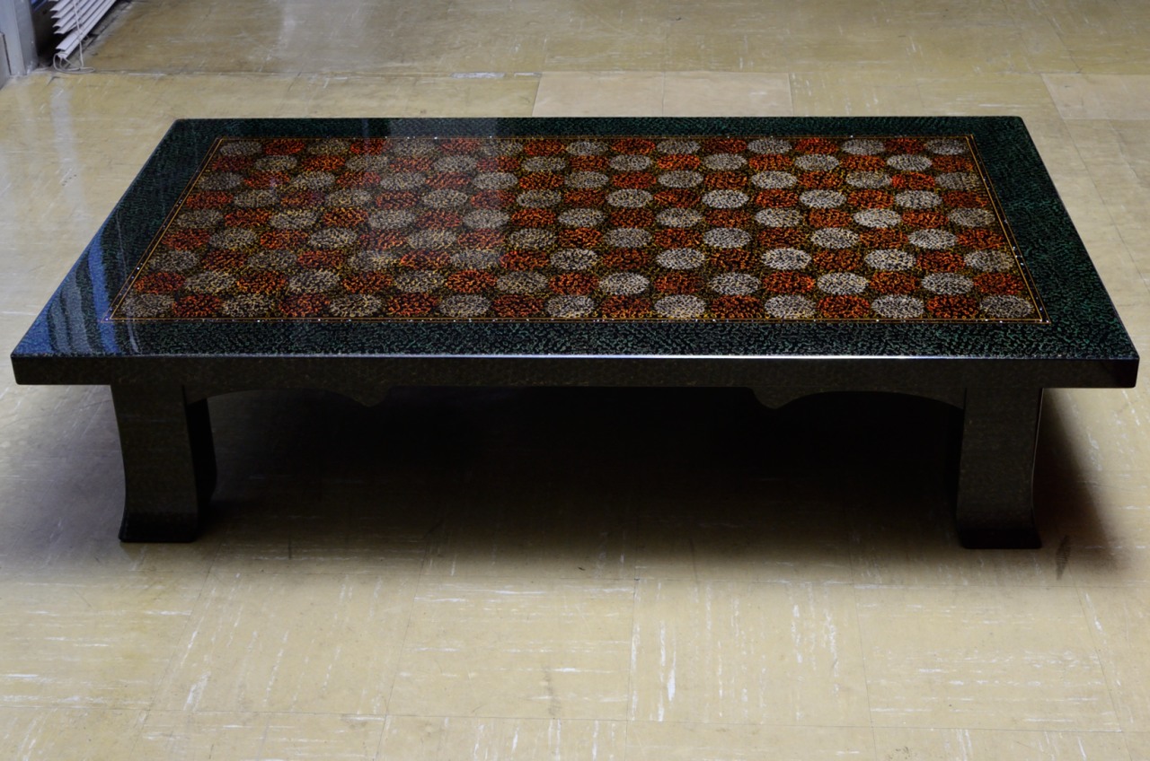 座卓 羽角ケリ足 塗分/緑 | 津軽塗 小林漆器のネット通販