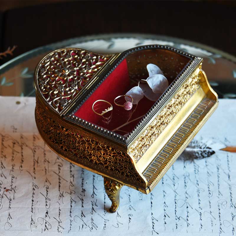 希少 ピアノ オルゴール ジュエリーボックス 宝石箱 アンティーク 大