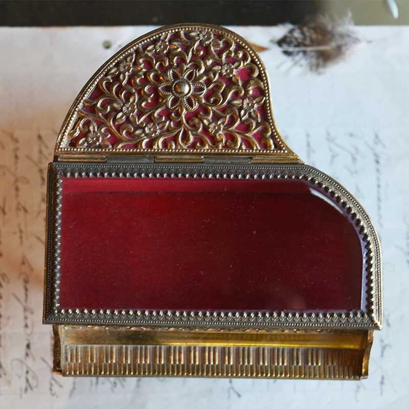 希少 ピアノ オルゴール ジュエリーボックス 宝石箱 アンティーク 大