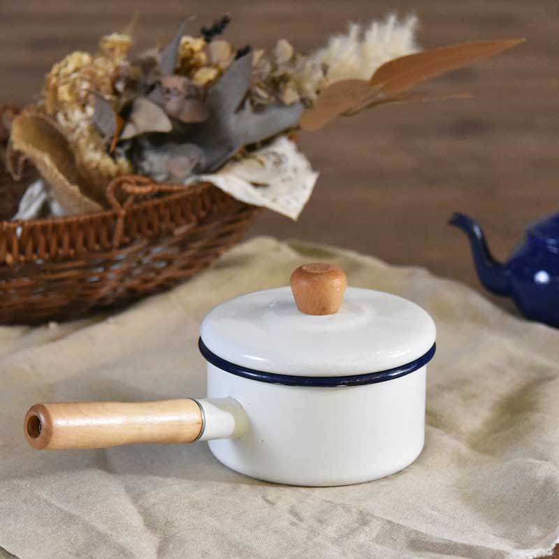 ヴィンテージ ホーロー の蓋つきミルクパン / TAW-323D – 神戸