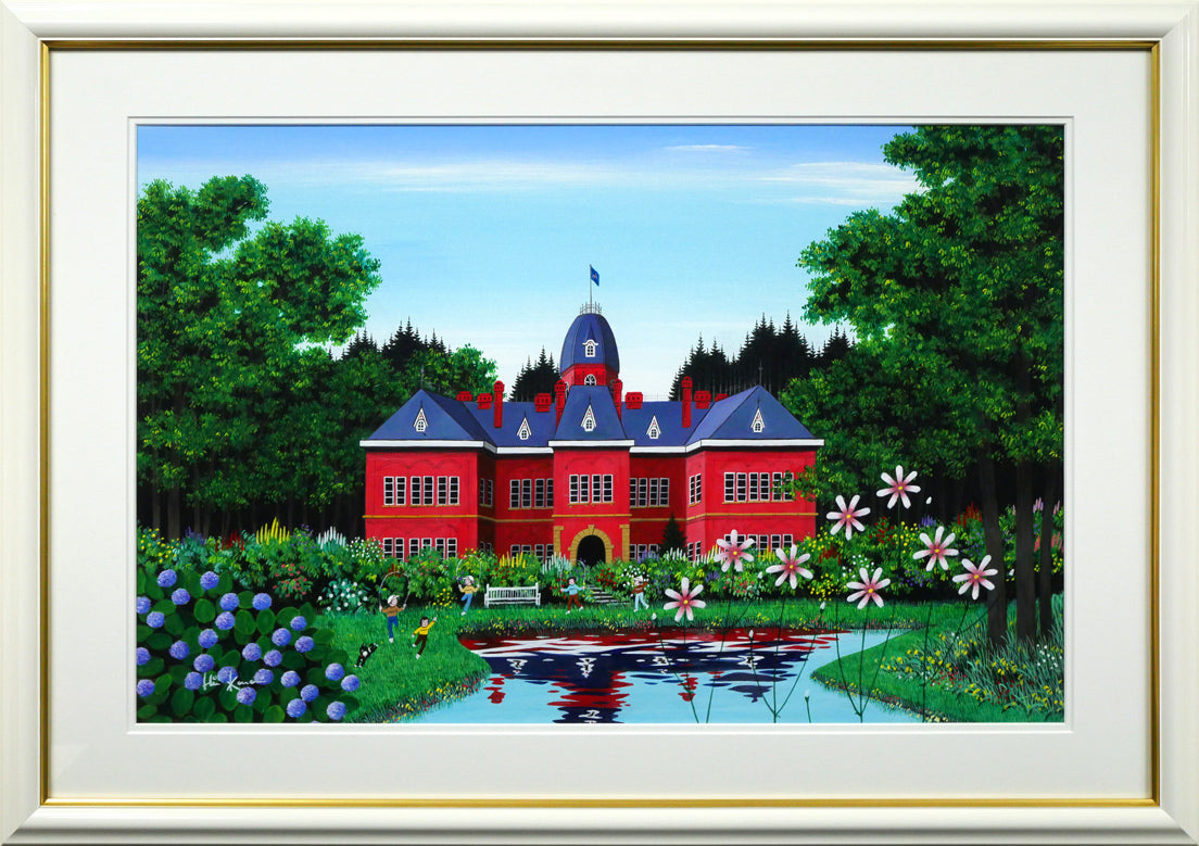 栗谷川健一「教会の街並み（函館）」シルクスクリーン版画 絵画買取