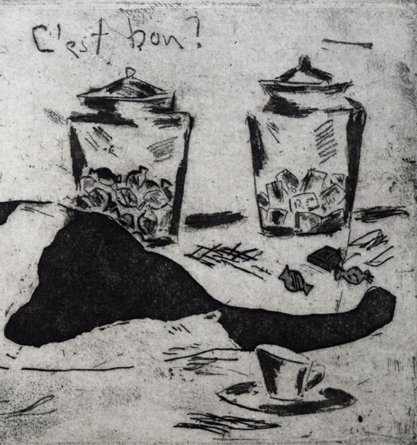 山岡康子「sweet memories」銅版画 絵画買取・販売の小竹美術