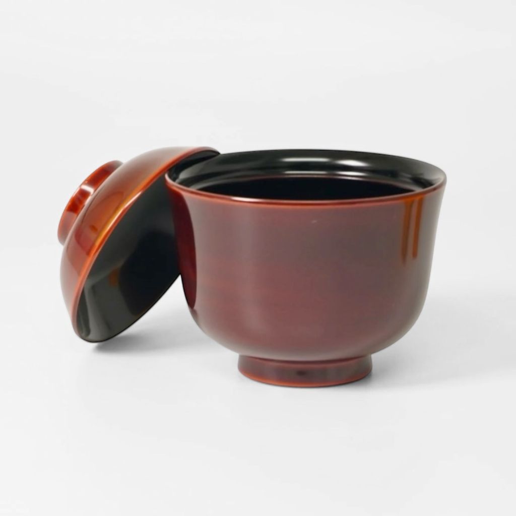 越前 市松白檀 小吸物椀 – 漆器 高翆