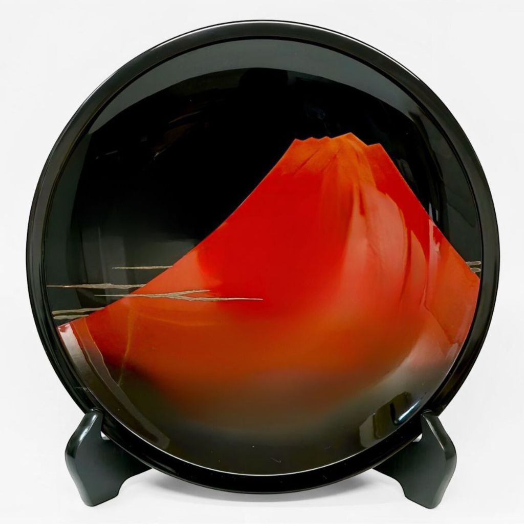 輪島 飾り皿 10.0 赤富士蒔絵 – 漆器 高翆