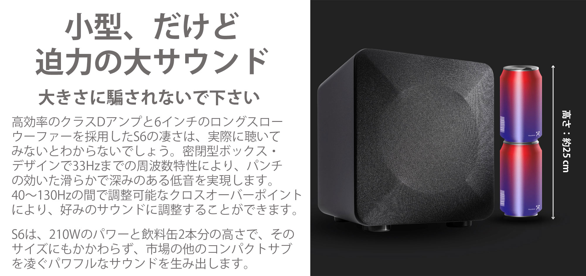 Audioengine S6 パワードサブウーファー | kopek｜