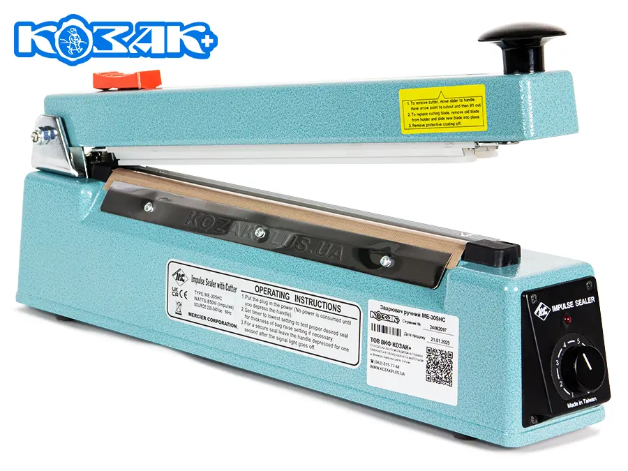 Ручний настільний зварювач полімерної плівки ME-305НC від КОЗАК+