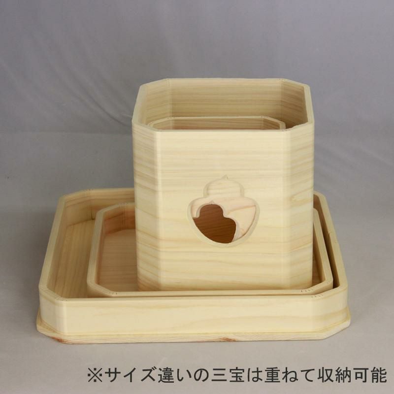 三宝 4寸 （ひのき） 神棚 神具 鏡餅 御供 祭壇 供物台 三方 お札