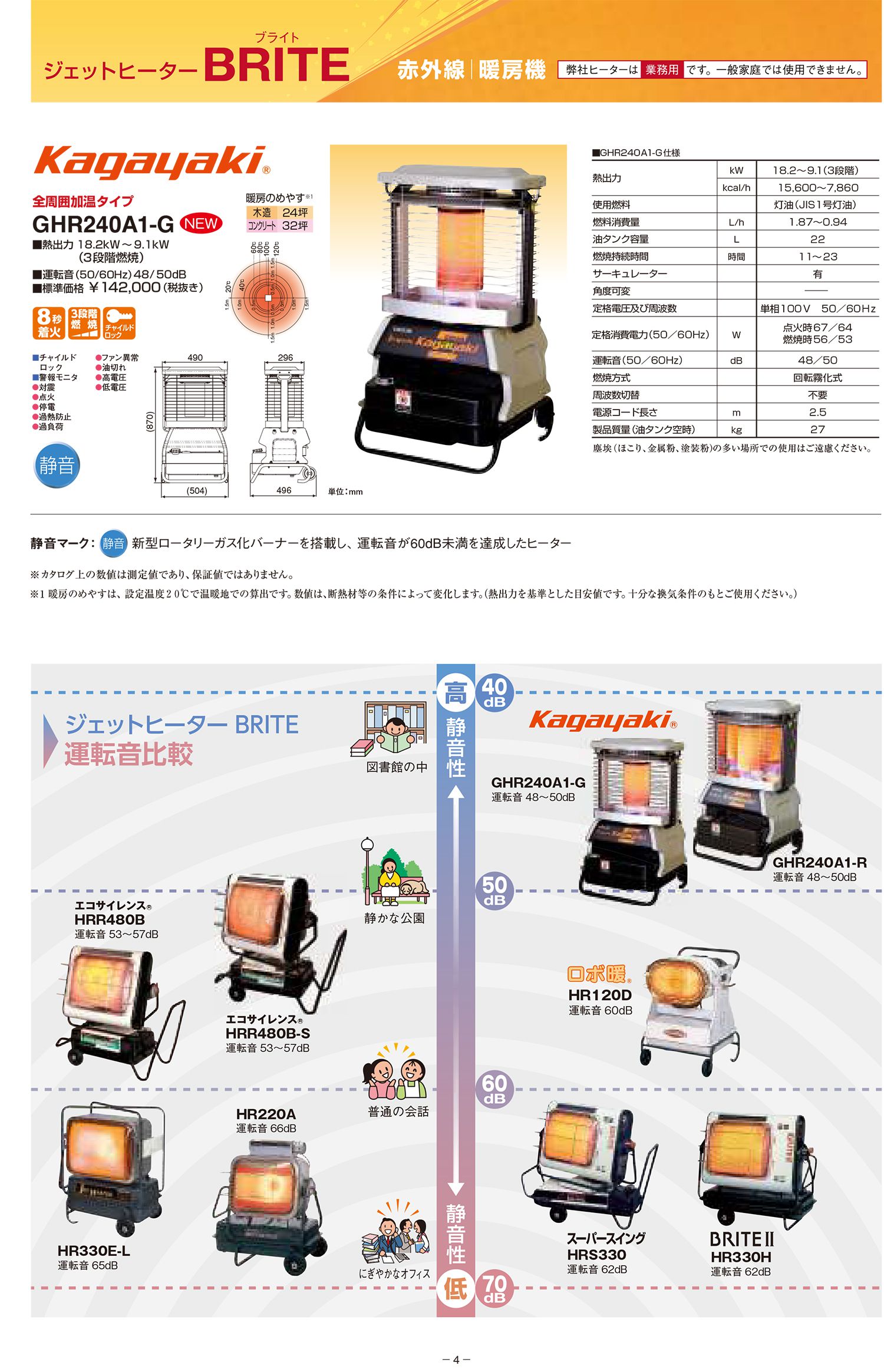 オリオン(ORION) HR330E-L ジェットヒーターBRITE 赤外線暖房機 送料