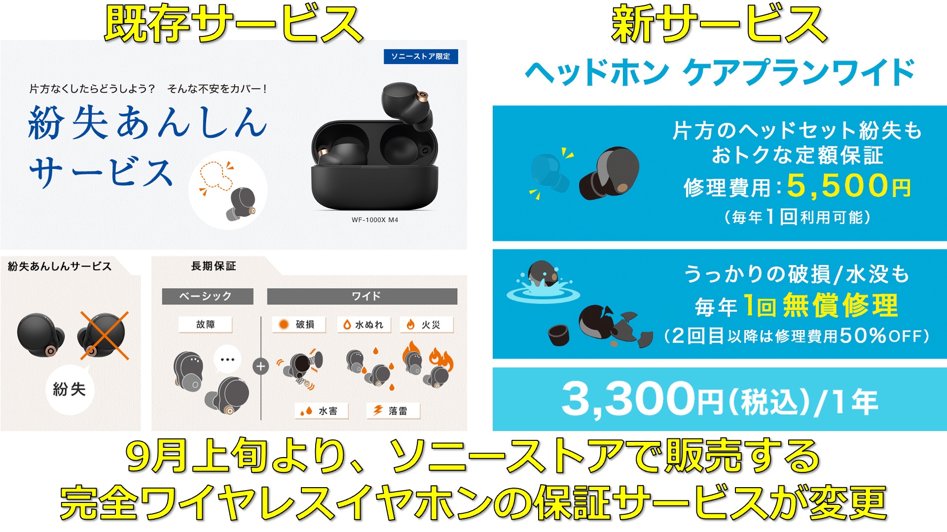 9月上旬から大きく変わるソニーストアの完全ワイヤレスイヤホン向け