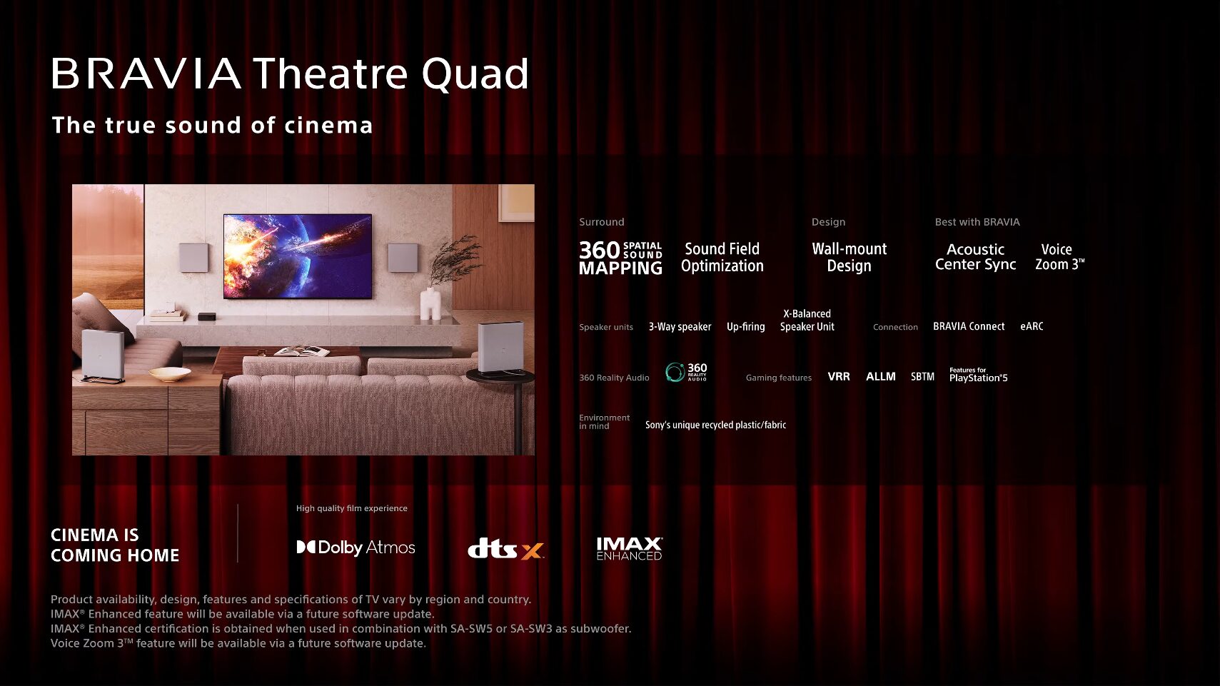 ホームシアターシステム「HT-A9M2」（BRAVIA Theater Quad）をソニー