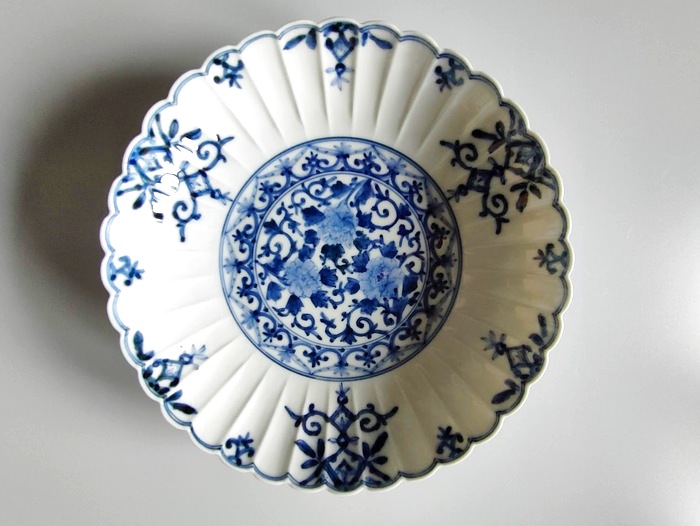 6号菊型皿揃 牡丹唐草瓔珞紋 - 九谷焼 五彩堂