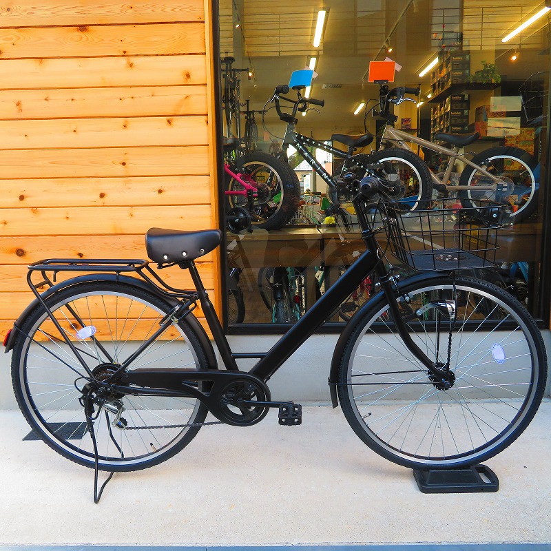 通学自転車にもオススメ【WELBY ON】マットブラックのシンプルフレーム