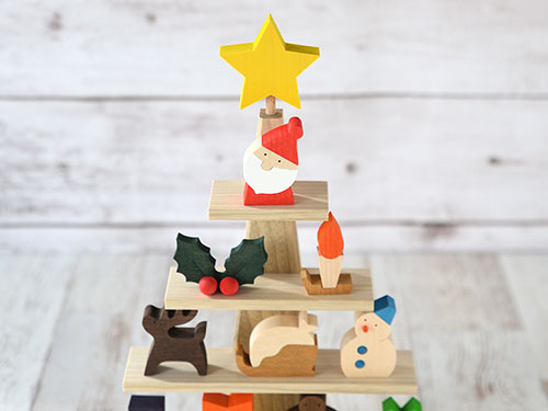 ステージツリー・クリスマス【ナチュラル】 森林工芸館｜木のおもちゃ