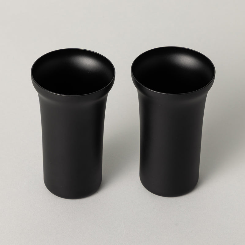 江戸の薄硝子 グラスタンブラー M ブラックマット ペアセット 黒箱入り