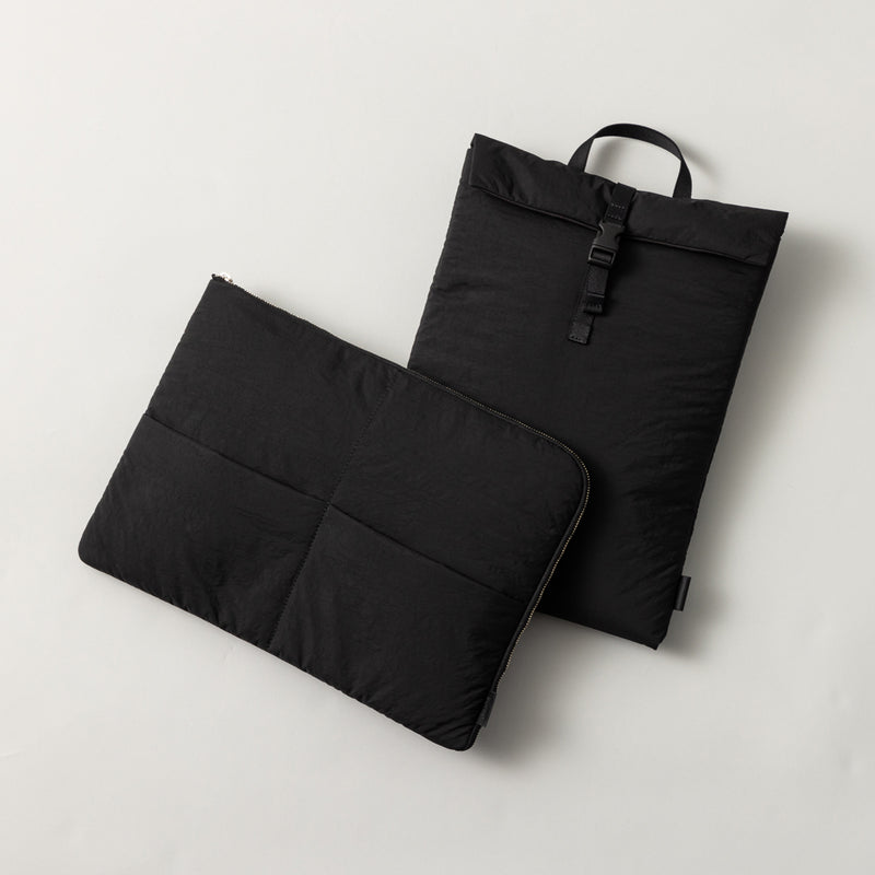 ふかふか塩縮ナイロン PCケース ジップ 豊岡製 黒 – kuros.style