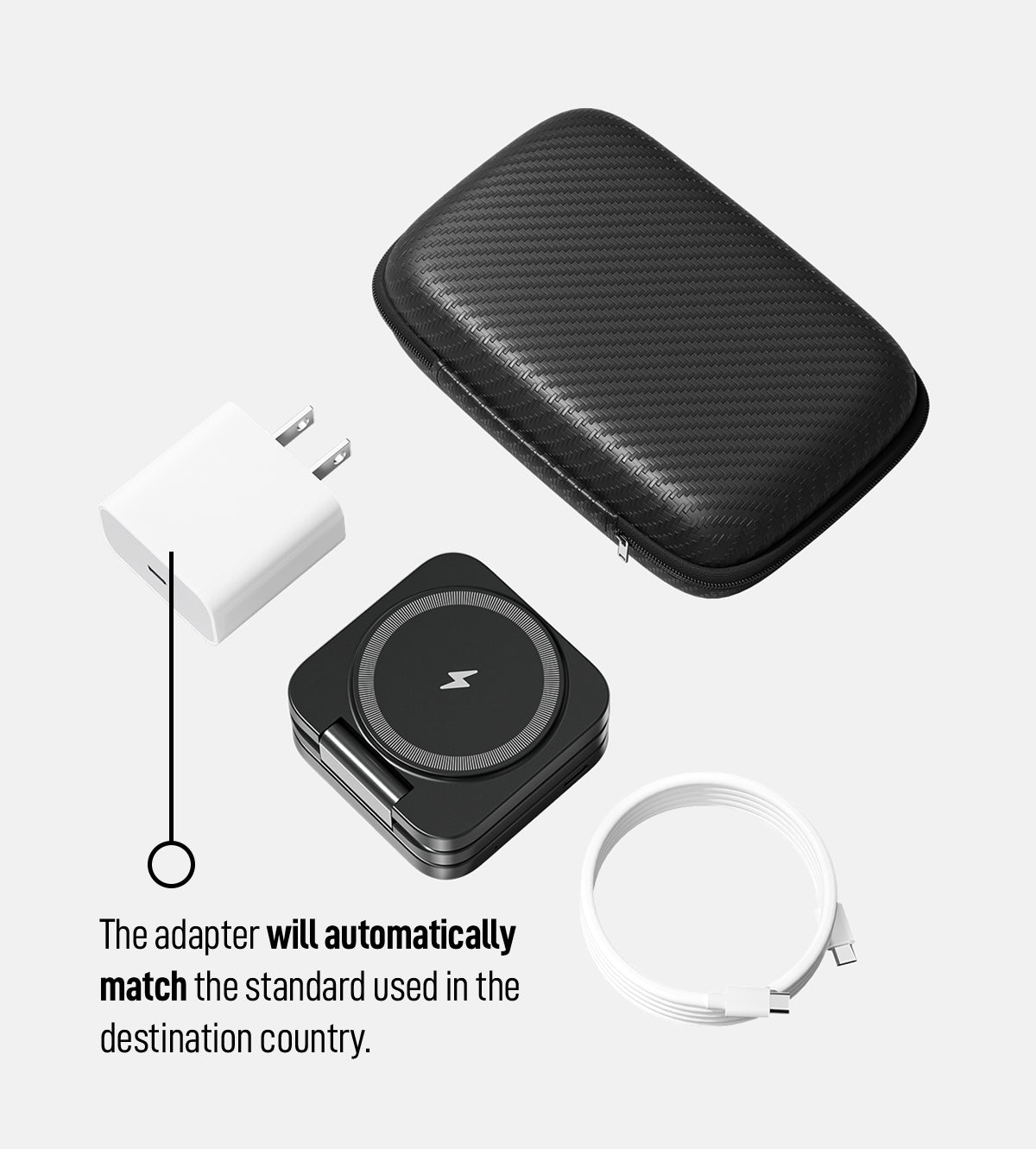 KUXIU X55 3-In-1 Foldable Magnetic Wireless Charging Station - Black