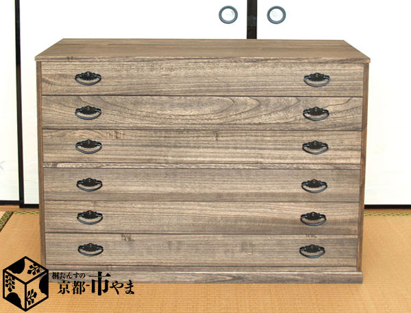 商品情報ー肥前桐民芸焼桐調うづくり時代仕上げ総桐6段たんす ｜ 桐