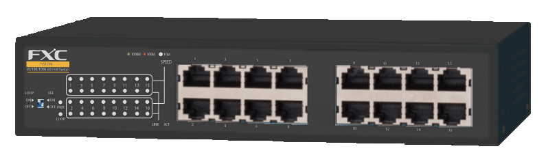 10/100/1000Mbps×16ポート ギガビットイーサネットスイッチ「NS1216