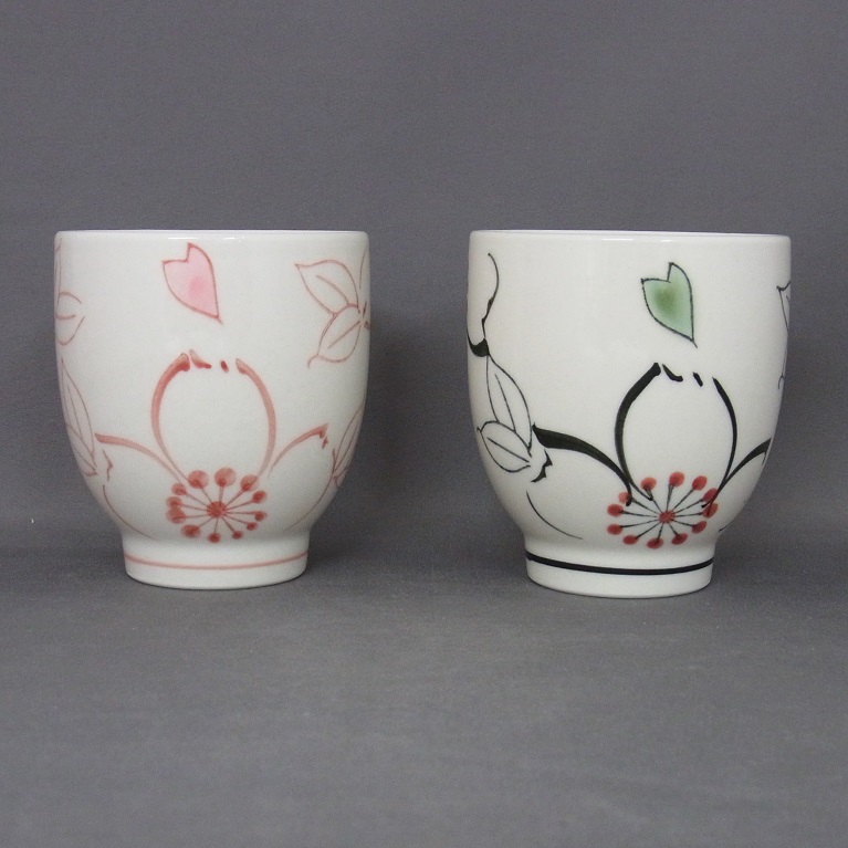有田焼手描き桜組湯呑｜茶器・煎茶道具｜京なごみオンラインショップ