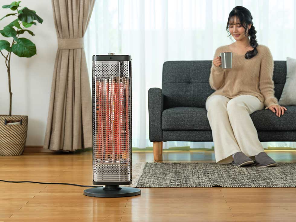 カーボンヒーター距離ピタセンサー遠赤電気ストーブKKH-0954