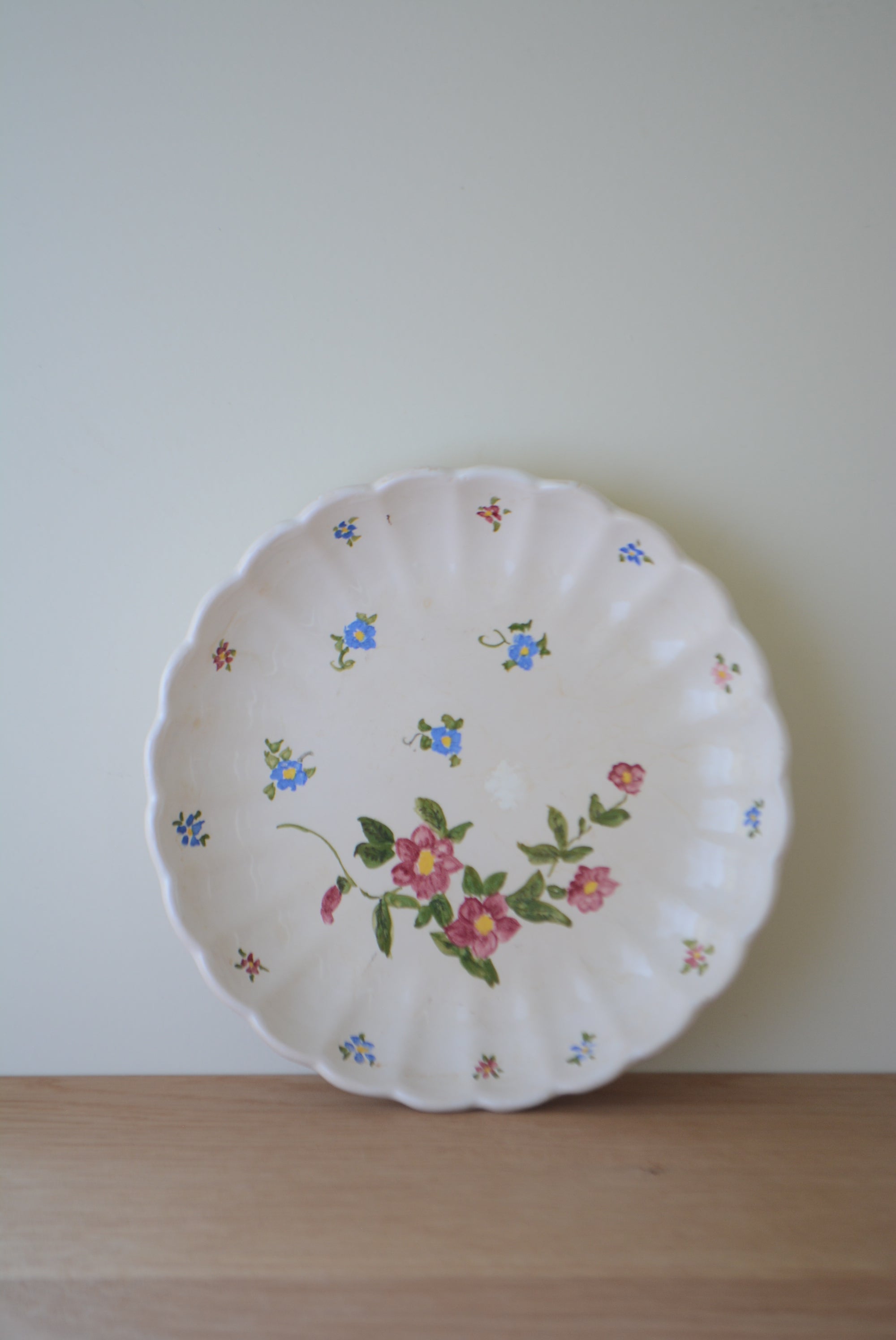 サンタマン プレート ファイアンス白錫釉 絵付け皿| フランス