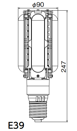 LDTS48L-G-E39A + LE056035HSZ1/2.4-A2 || LEDランプ+電源セット 岩崎