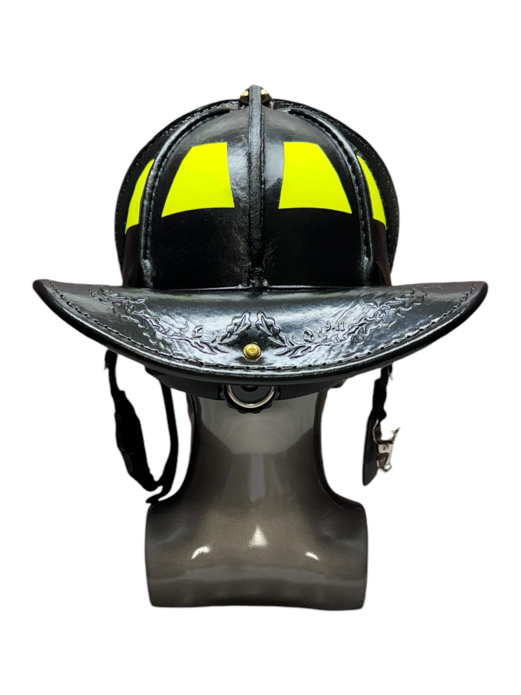 TL2 Black Leather Helmet (NFPA) – Phenix Bend | Ladder Co Leather