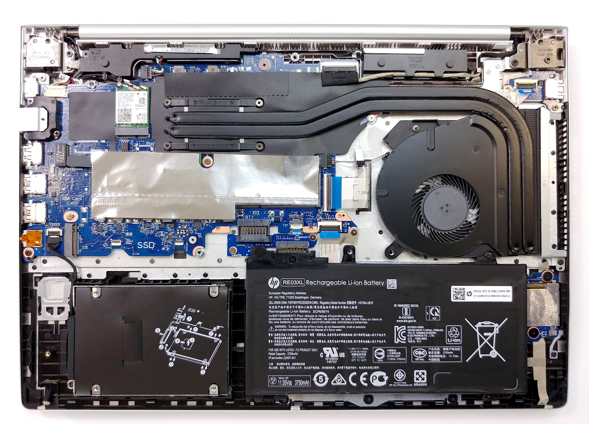 Inside HP ProBook 450 G6 - disassembly and upgrade options