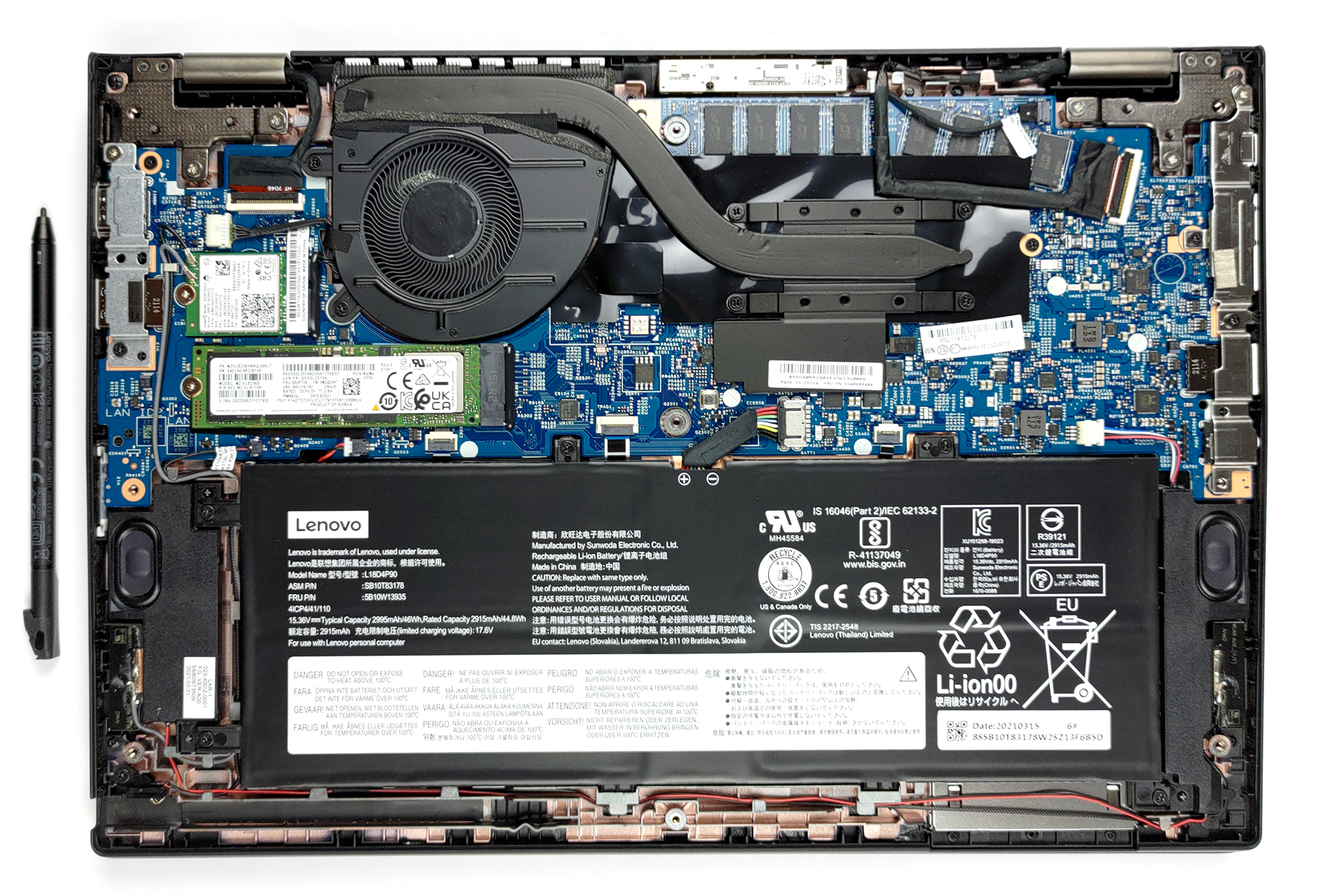 レノボ ThinkPad L13 Yoga Gen 2の内部 - 分解とアップグレードの