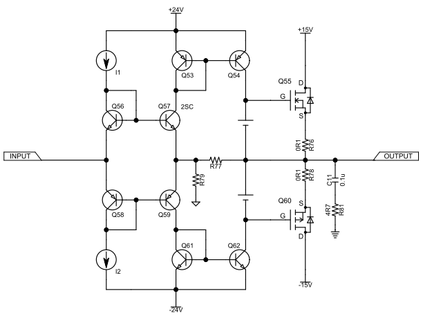 CURRENT FEEDBACK MOSFET SEPP DC AMP（電流帰還:CFB DCアンプ）