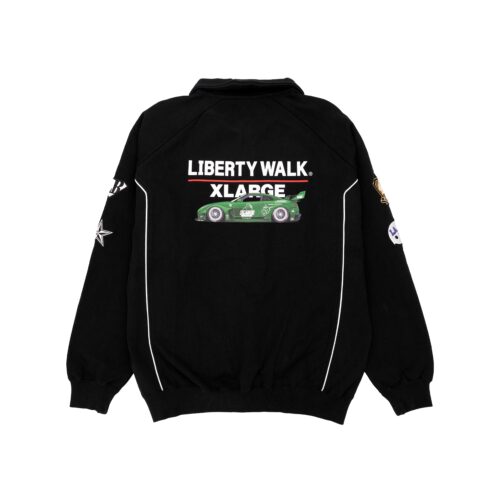 LIBERTY WALK×XLARGE HALF ZIP SWEATSHIRTS BLACK - LB-ONLINE STORE