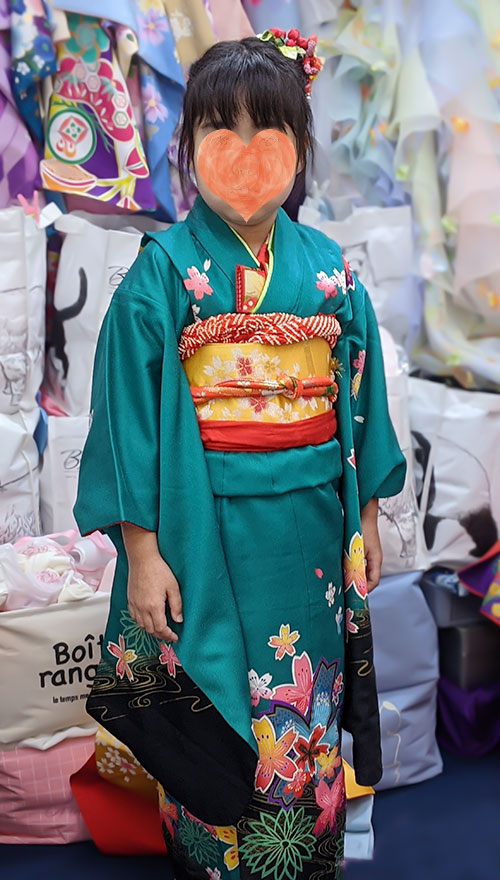 七五三着物レンタルに人気の緑 | 着物レンタル専門店Lemon