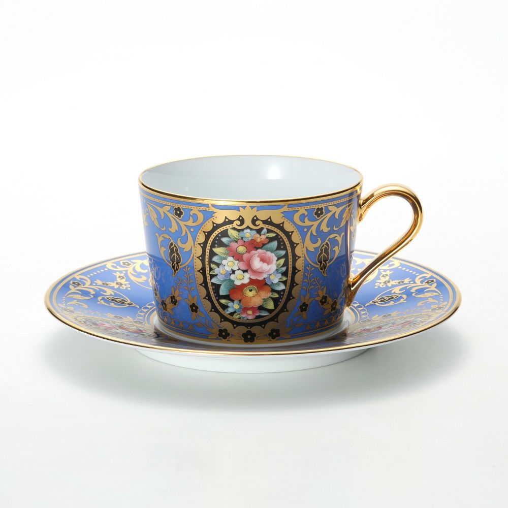 ノリタケ オマージュコレクション H-765J／T2401 カプチーノ碗皿（青絵