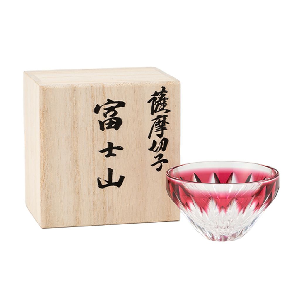 薩摩切子 富士盃 赤富士 金赤 20901 80ml | ブランド洋食器専門店ル