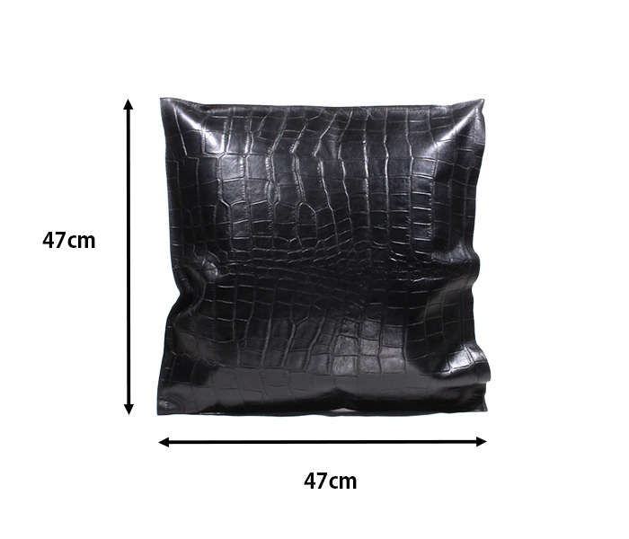 本革 クッション/外縫い ラックスクロコスムース【名入れ☆ロゴ入れ