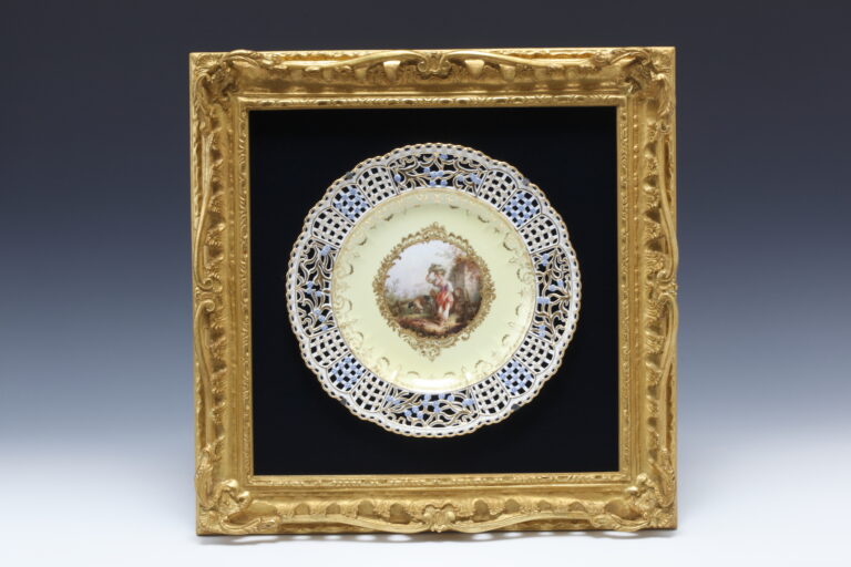 セーブル Sevres 1760 ブルーセレステ花絵小トレイ | 西洋骨董陶磁器