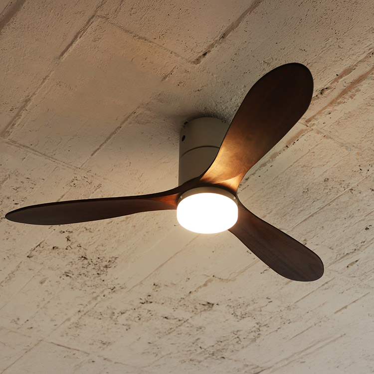 Modern Collection LED シーリングファン DCモーター REAL wood blades