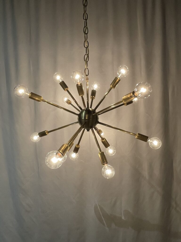 点灯確認済み スプートニク 6灯 60s スペースエイジ シャンデリア