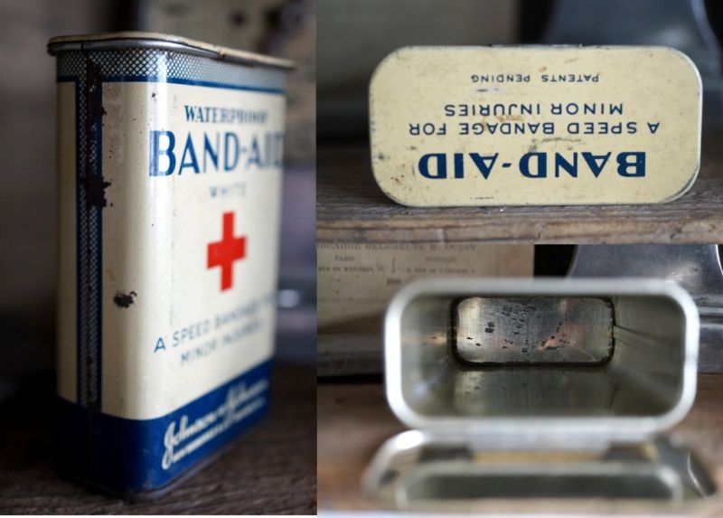 USA antique ジョンソン&ジョンソン BAND-AID バンドエイド缶 1930's