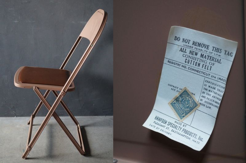 U.S.A. antique HAMPDEN SPELIALTY PRODUCTS Inc. FOLDING CHAIR