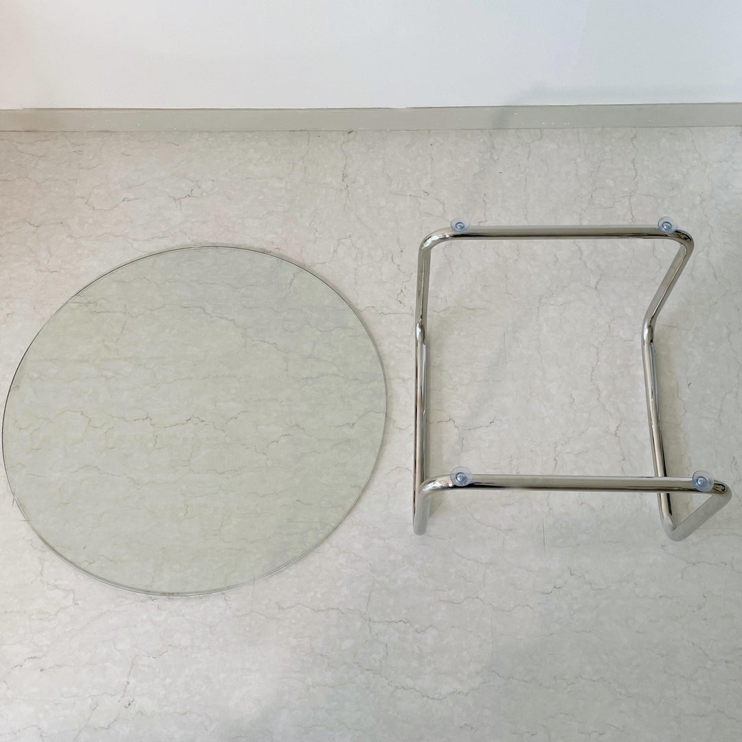 クリアラウンドローテーブル おしゃれ 韓国インテリア 家具 ガラス