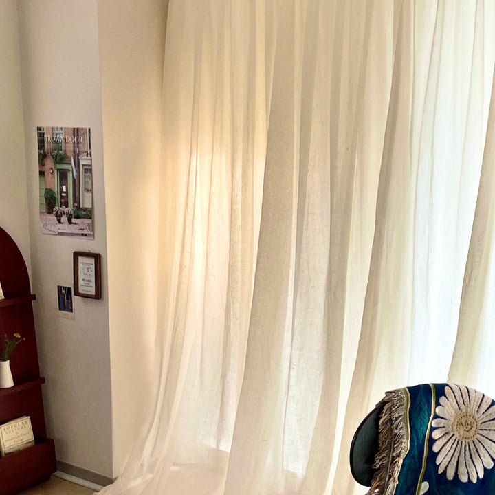 フルオーダー 洗えるシフォンカーテン ふわふわ チュール 韓国