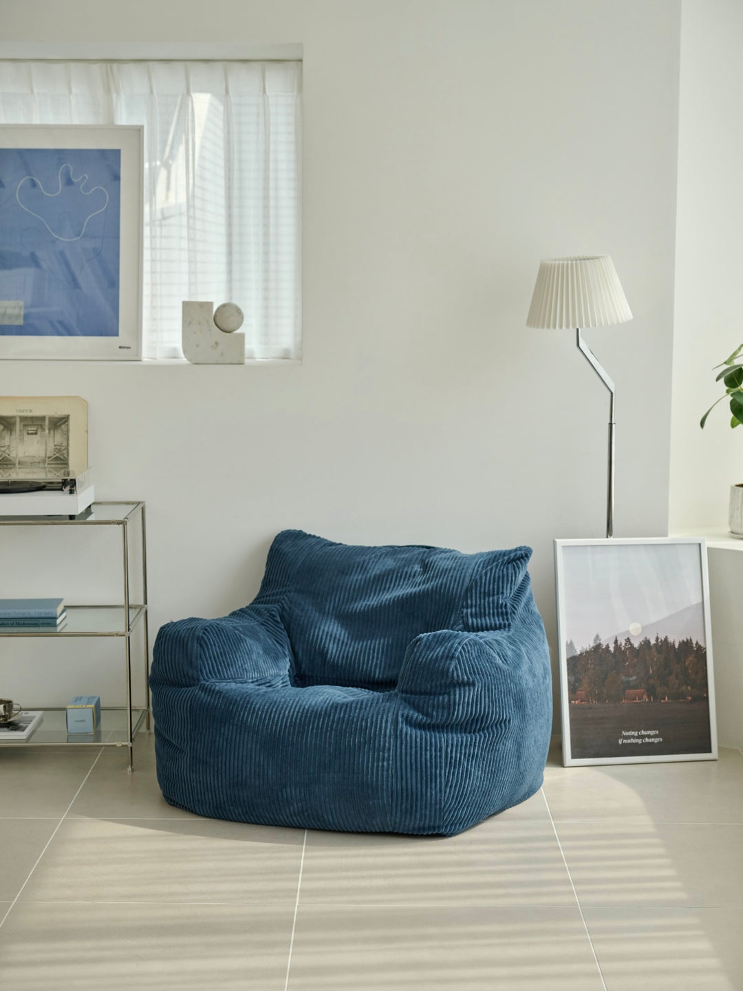 LOOSY 1人掛けビーズソファ Navy｜1人用ソファ おしゃれ 一人暮らし 二