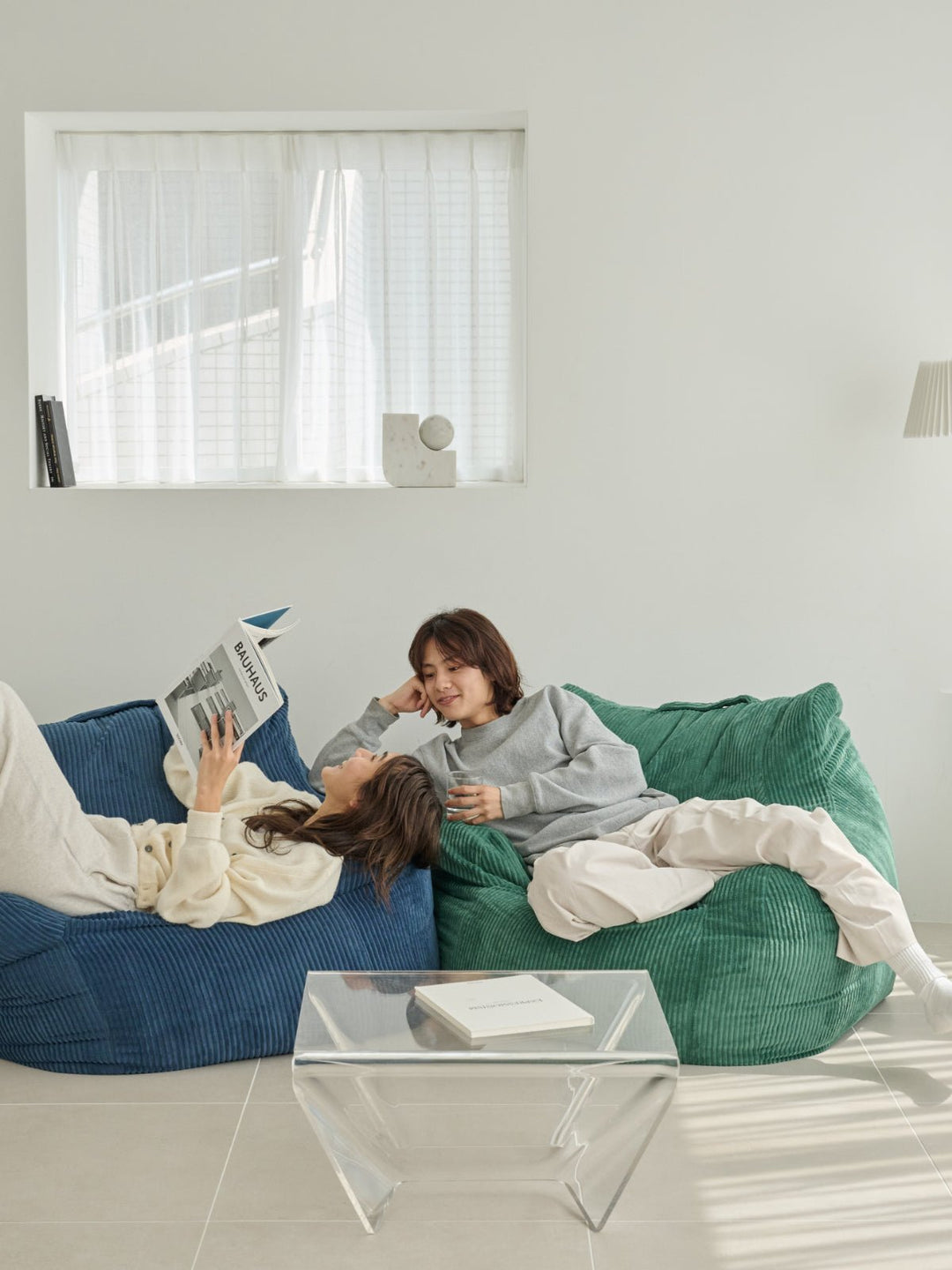 LOOSY 1人掛けビーズソファ Navy｜1人用ソファ おしゃれ 一人暮らし 二