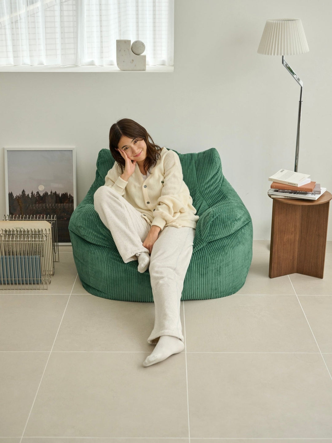 LOOSY 1人掛けビーズソファ Green｜1人用ソファ おしゃれ 一人暮らし